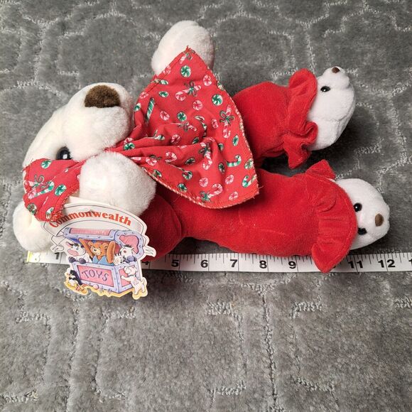 COMMONWEALTH CHRISTMAS GIRL POLAR BEAR PLUSH 12" STUFFED ANIMAL LOVEY SLIPPERS - Picture 4 of 8
